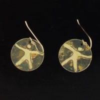 brass patina people earrings