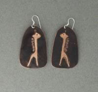 chocolate copper giraffe earrings