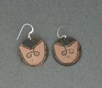 copper patina cat earrings