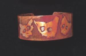 fire patina copper dog cuff